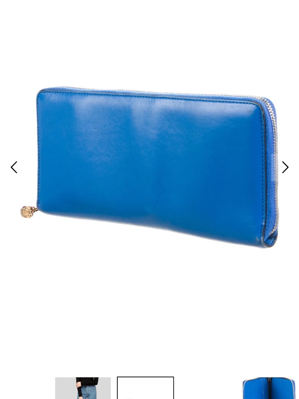 Alexander McQueen - Electric Blue Leather Continental Wallet- Rare Find